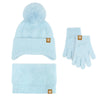 IYEAL Children’s Winter Hat Scarf Gloves Set – Cozy Knitted Woolen 3-Piece Set for Boys & Girls – Warm Winter Hat, Scarf & Gloves