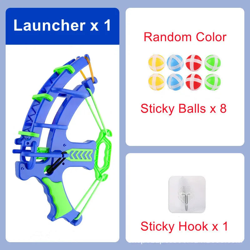 Montessori Sticky Ball Dartboard Slingshot Target – Kids Indoor & Outdoor Catapult Throwing Game