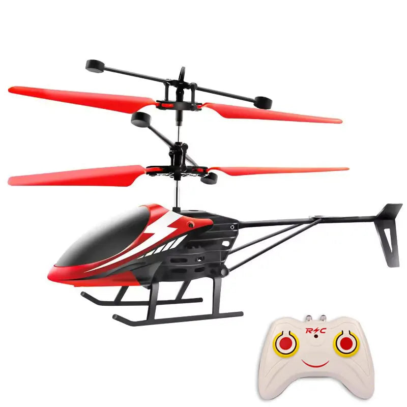 Mini Remote Control Airplane Helicopter – Gesture Sensing with Flashing Lights for Kids