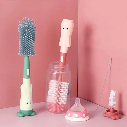 Pacifier & Bottle Brush Set – Silicone Baby Cleaning Tool, Cup Brush & Goupillon for Baby Care