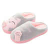 Women’s Plush Cartoon Cat Slippers – Furry Indoor Bedroom Slide Flats with Rubber Sole, Round Toe Cozy House Shoes