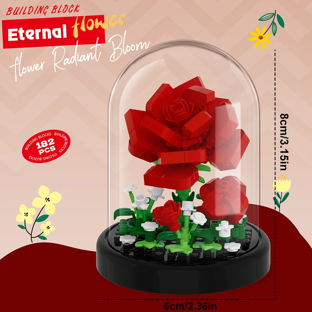 DIY Micro Flower Building Blocks – Mini Bricks Eternal Flowers Home Decoration Puzzle Toy