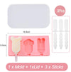 Silicone Cartoon Animal Popsicle and Ice Cream Mold with Lid and Sticks