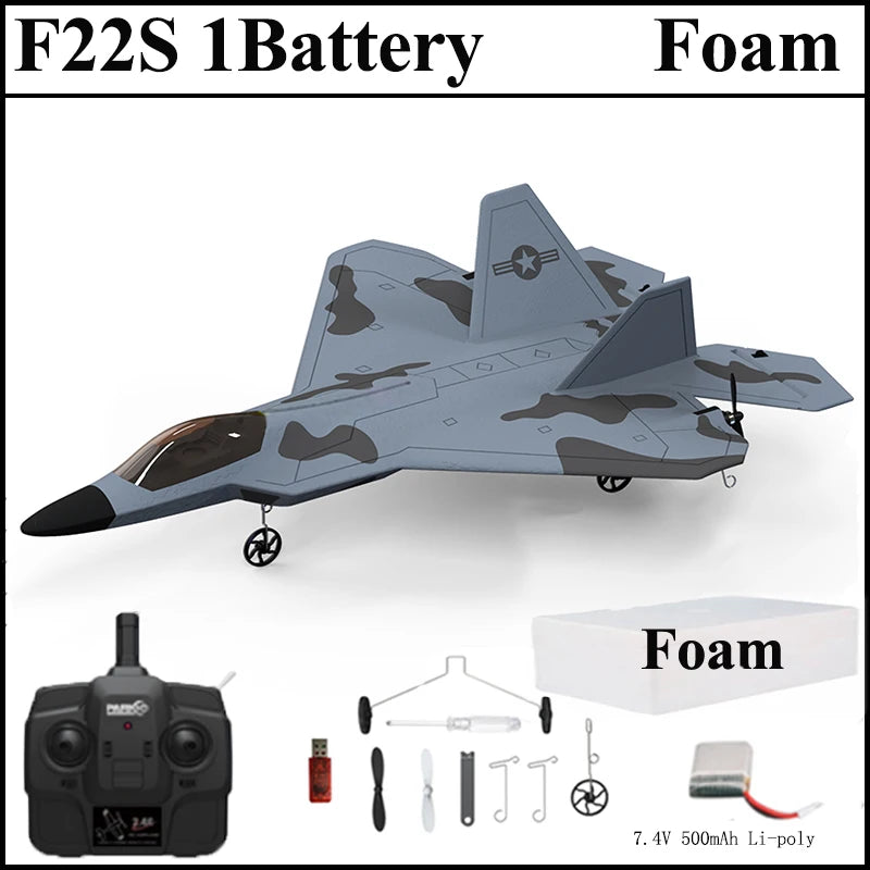 F22S 2.4G 4CH 3D6G RC Airplane Raptor Warplane WLtoys A180 LED Light Gyroscope