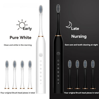 Automatic Electric Toothbrush for Adults & Children, Soft Bristle, 6-Speed Charging Universal Toothbrush