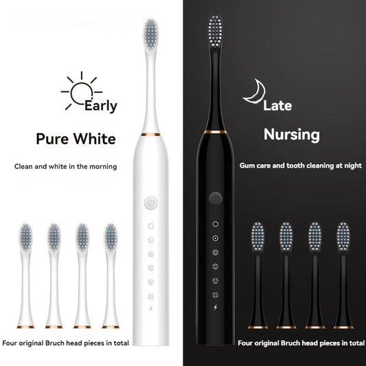 Automatic Electric Toothbrush for Adults & Children, Soft Bristle, 6-Speed Charging Universal Toothbrush