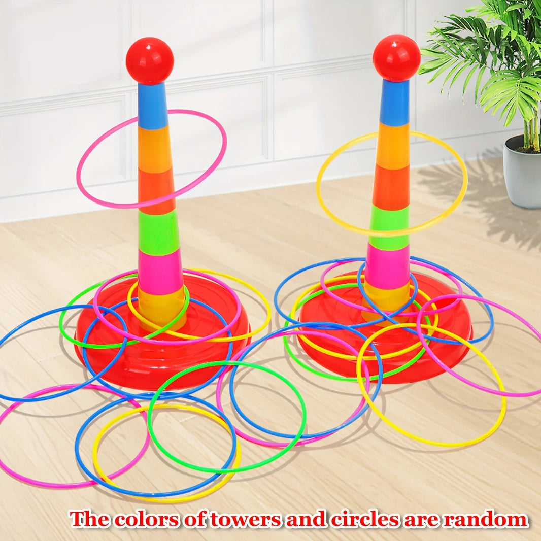 Kids Ring Toss Tower Game – Interactive Throwing Ring Toy for Ages 3+, Family Puzzle & Christmas Gift