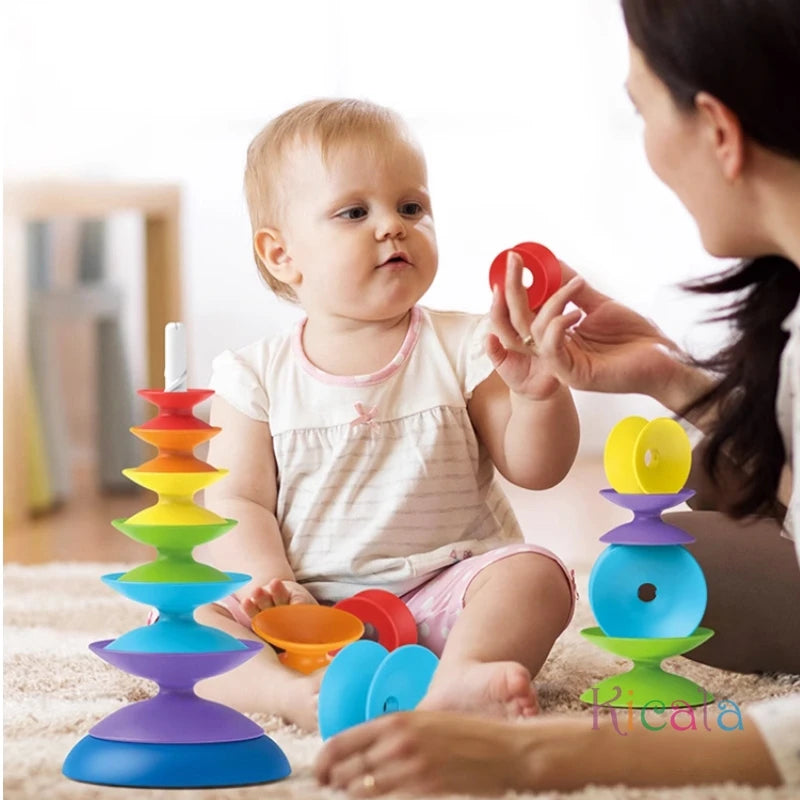 Rainbow Stacking Toy for Toddlers Montessori Educational Toy