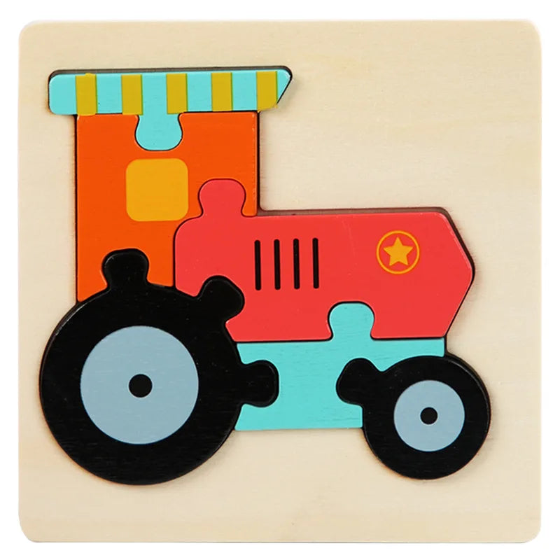 Wooden Montessori Animal Puzzle – Colorful Tangram Educational Toy for Kids