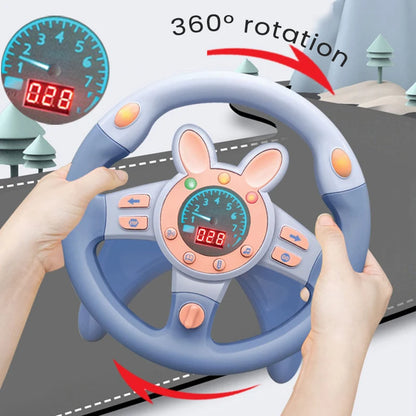 Infant Shining Simulation Steering Wheel Toy Children’s Early Education Copilot Stroller Vocal Toy