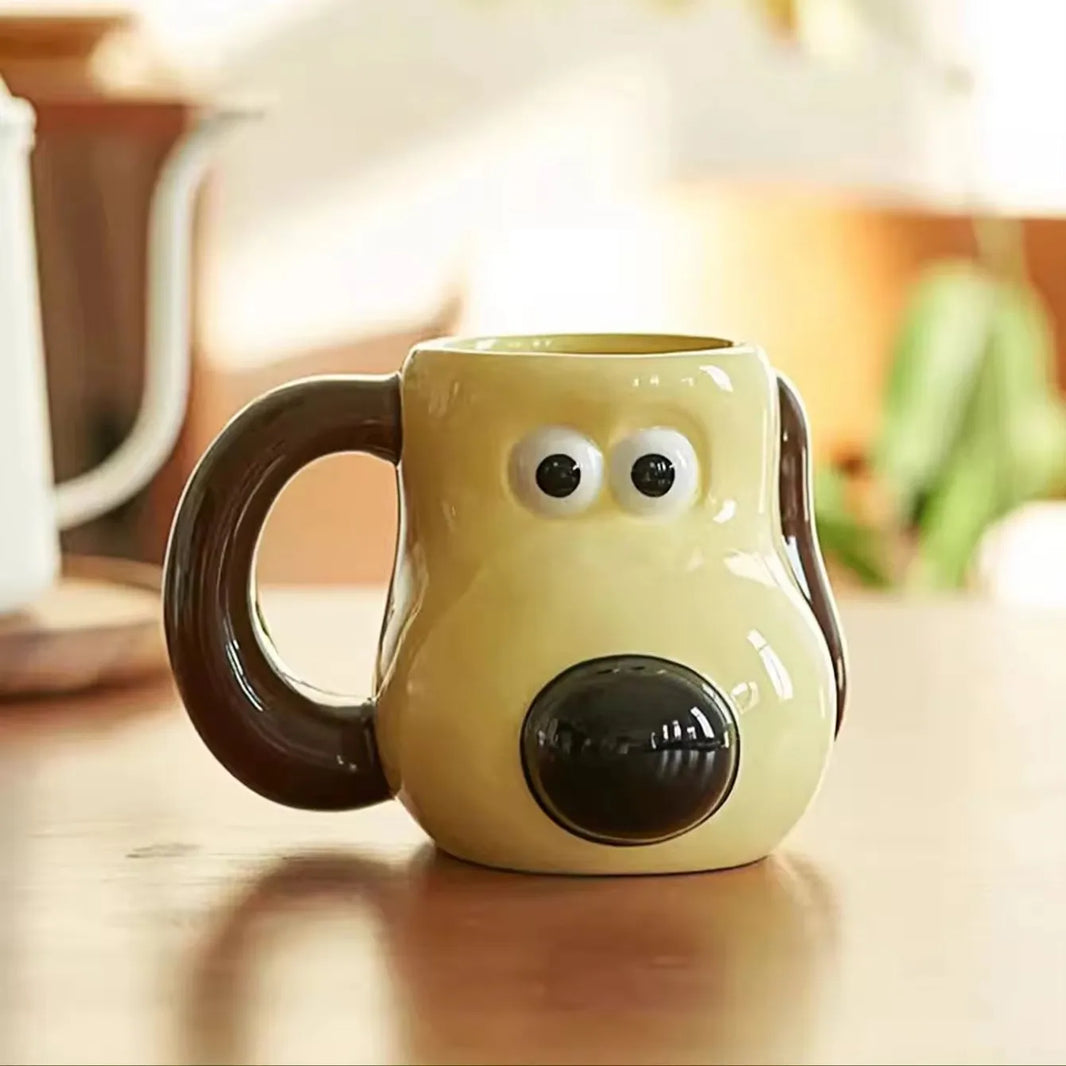 520ml (17.6 fl oz) Dog Paw Ceramic Mug – Large Cartoon Coffee Cup with Handle for Home & Office, Kids-Friendly