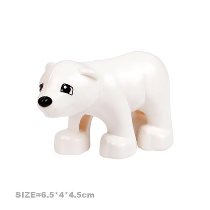 Big Size Building Blocks Farm Animals Set – Cat, Dog, Pig, and Rabbit Model Accessories Compatible with Bricks