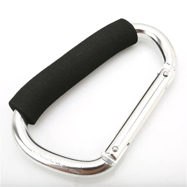 Large Aluminum Carabiner Stroller Hooks Organizer D-Ring Spring Snap Keychain Clip for Hanging Purses and Shopping Bags