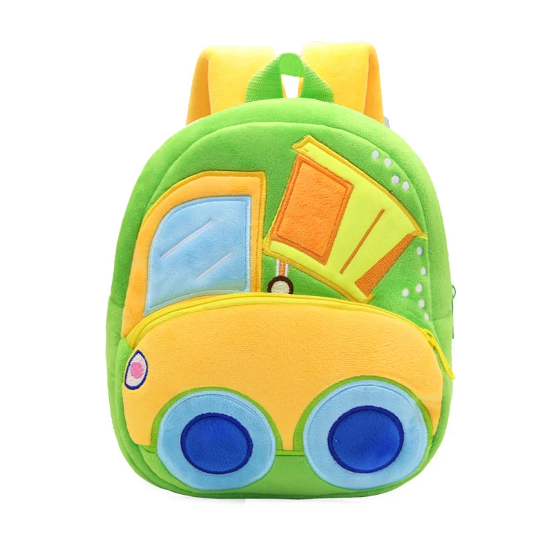Cartoon Excavator Engineering Backpack for Kids – Plush 2-4 Years Old Small School Bag & Toy Backpack - Kidzy Market