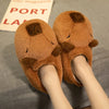 Capybara Plush Slippers for Women – Soft Cartoon Indoor Warm House Shoes