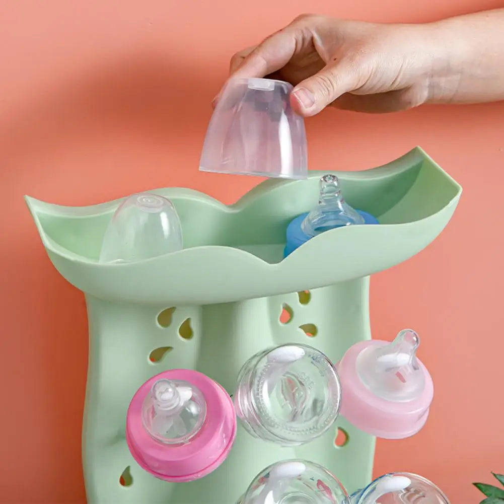 Space-Saving Baby Bottle Drying Rack – Vertical Organizer for 6 Bottles & Pump Parts, Countertop Storage