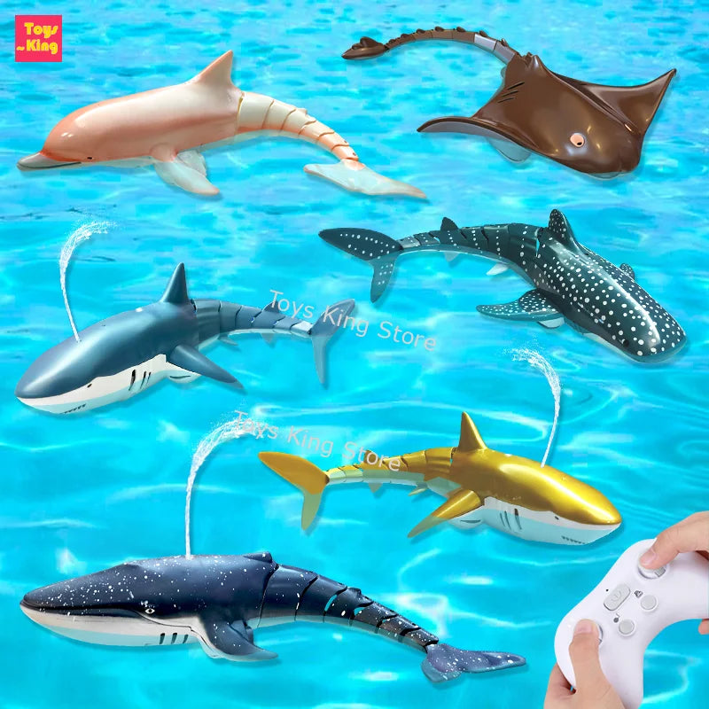 RC Shark and Whale Toy – Electric Remote Control Dolphin Submarine for Pool and Bath