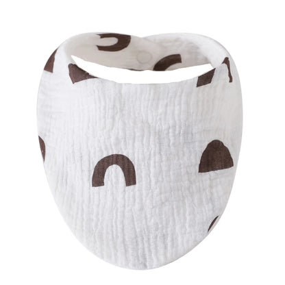 Organic Cotton Baby Bibs | Muslin Scarf Bandana Burp Cloth for Boys & Girls | Absorbent Triangle Gauze Feeding Bibs - Kidzy Market