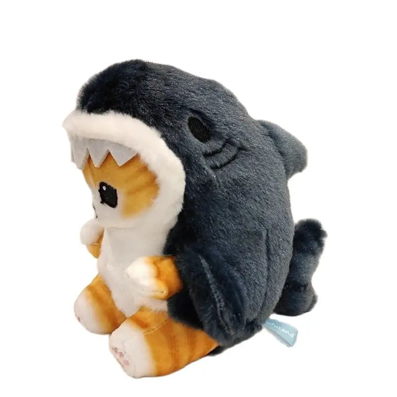 Cute Shark Cat and Fried Shrimp Cat Plush Pendant, Room and Car Bag Decoration Gift