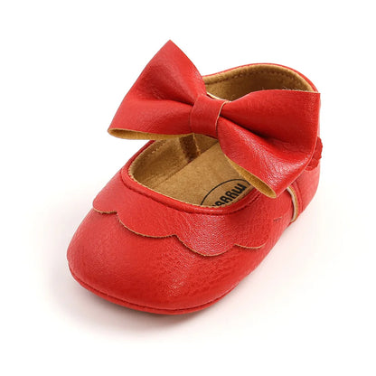 Meckior Baby Girl Shoes – Leather Rubber Sole Anti-Slip Toddler First Walkers, Newborn Infant Crib Shoes