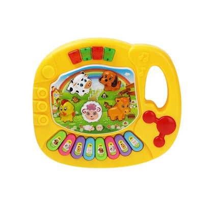 Kids Cartoon Piano Keyboard Game with Animal Sounds and Flashing Lights - Musical Instrument Educational Toy for Babies and Toddlers