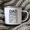 Dad Nutritional Facts Enamel Coffee Mug – Best Dad Ever Gift from Kids – Father's Day Gift for Papa, Daddy, Stepdad