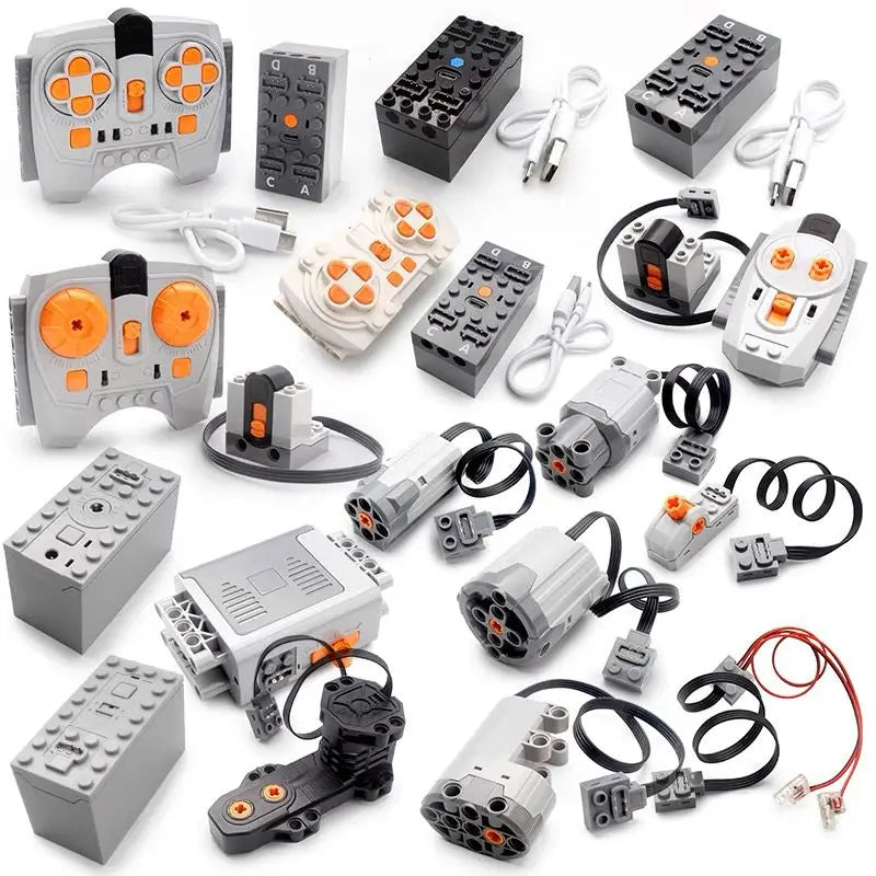 Technical MOC Micro Motor Kit – RC Power Functions Accessories for DIY Car Building Blocks
