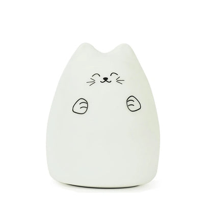 Colorful LED Night Light Cute Cat Silicone Soft Breathing Cartoon Nursery Lamp for Kids Gift