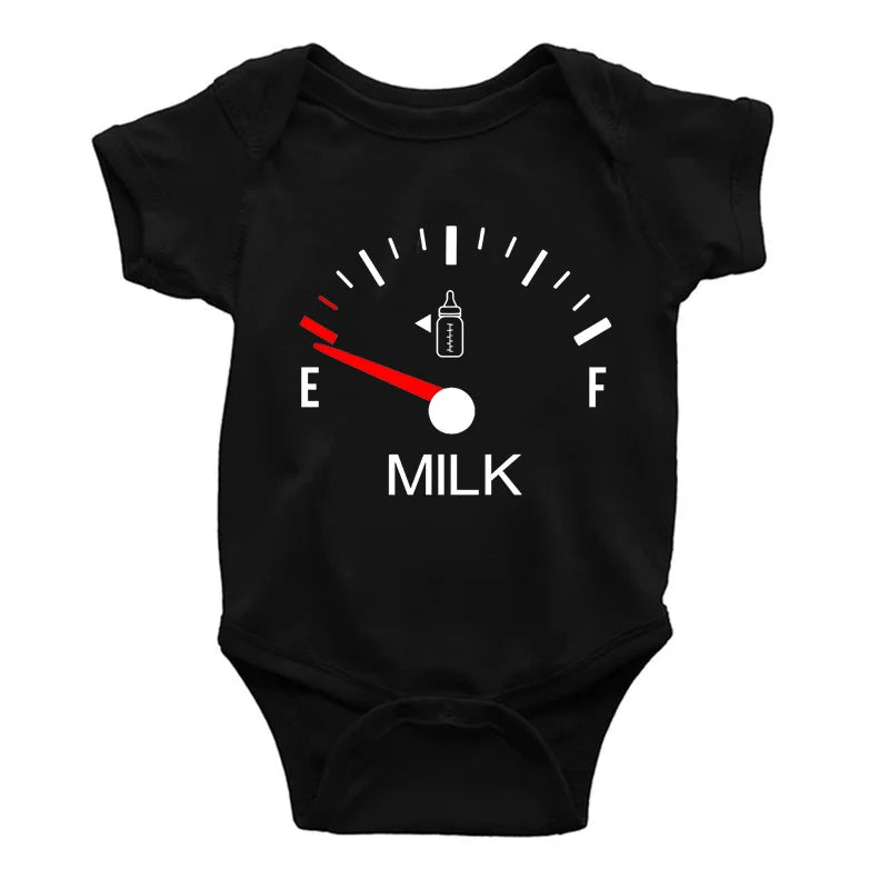 High-Quality Minimalist Print Baby Onesie – “Creativity Milk” Printed Newborn Clothes – 0-24M Infant Jumpsuit Romper