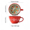 Bohemian Morning Hand-Painted Ceramic Mug – 13.5 oz (400 ml) Porcelain Coffee & Tea Cup | Gift for Family, Friends, Teachers