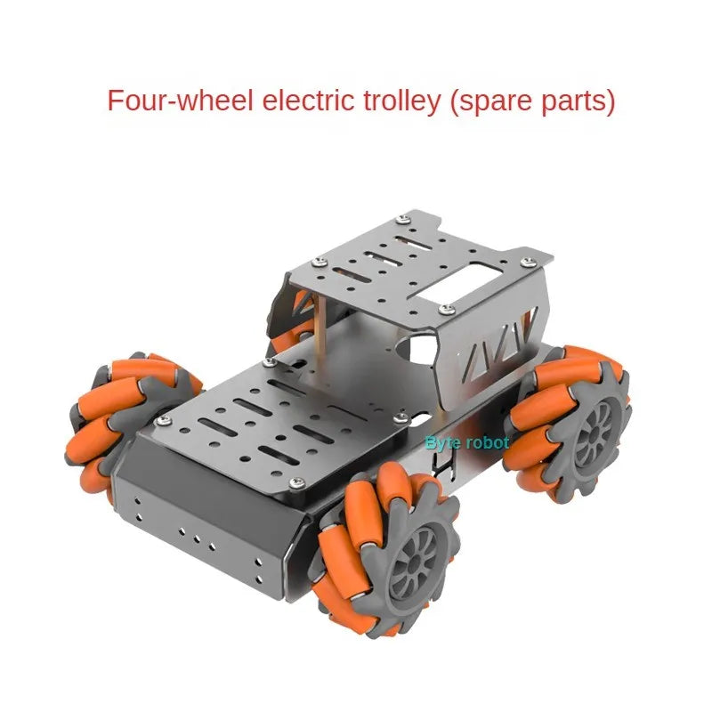 4WD Mecanum Wheel Robot Car Chassis Kit, TT Motor Aluminum Alloy Frame, Smart RC Car Kit for ROS, Programmable DIY Robot Kit