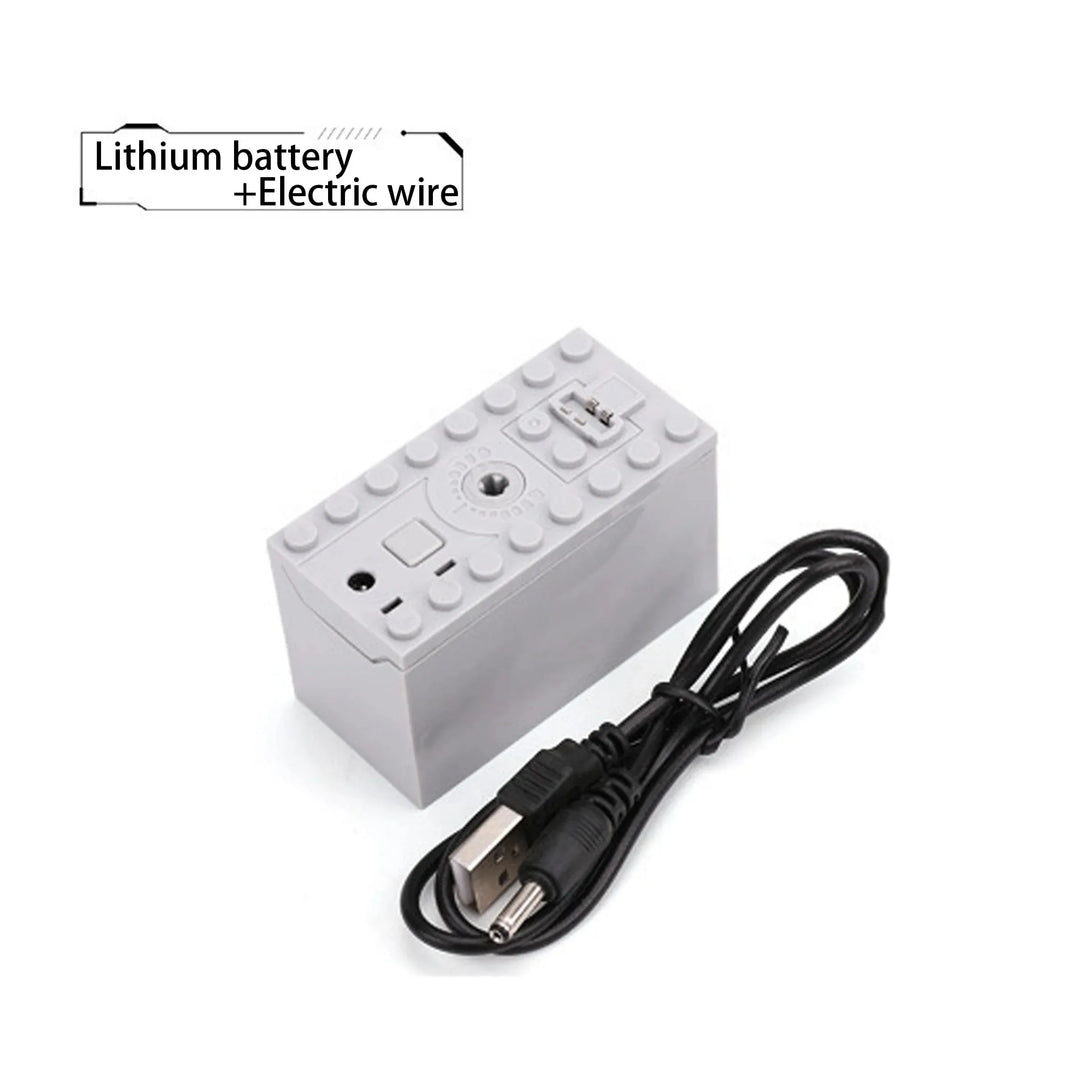 Electric Motor Set for RC Car – Battery Box, Switch, and LED Light Power Functions for MOC Building Blocks