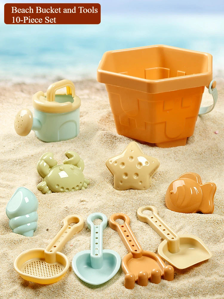 23Pcs Summer Beach Toy Set With Bucket, Watering Bottle & Shovels — Kids Sand & Water Play Tools