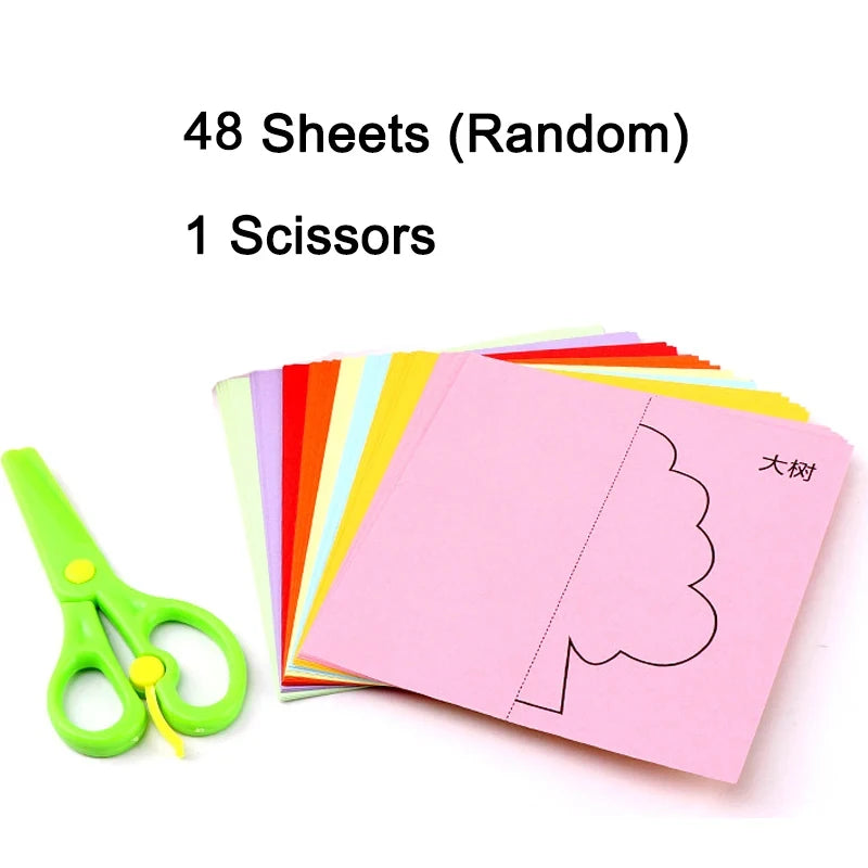 Children's Handmade Paper Cuttings Origami Puzzle DIY Educational Toy for Kindergarten Birthday Gifts