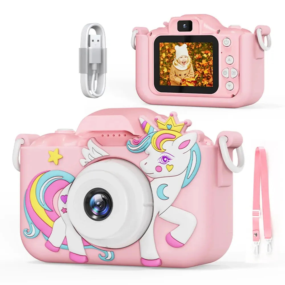 Digital Kids Mini Camera with 1080P HD, 8x Zoom, Dual Lens, Outdoor Photography Toy, Birthday Gift for Boys and Girls