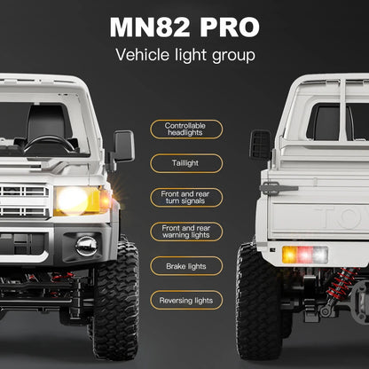 ZWN 1:12 RC Car MN82 PRO with Headlights and 4WD Off-Road Pickup Truck