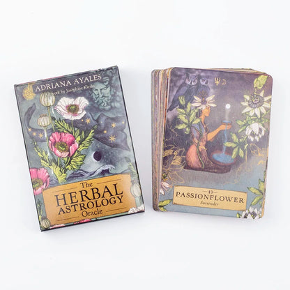Herbal Astrology Oracle Board Game Deck - 55 Cards for Alchemizing Ancient Plant Healing and Astrological Wisdom, 10.4 x 7.4 cm