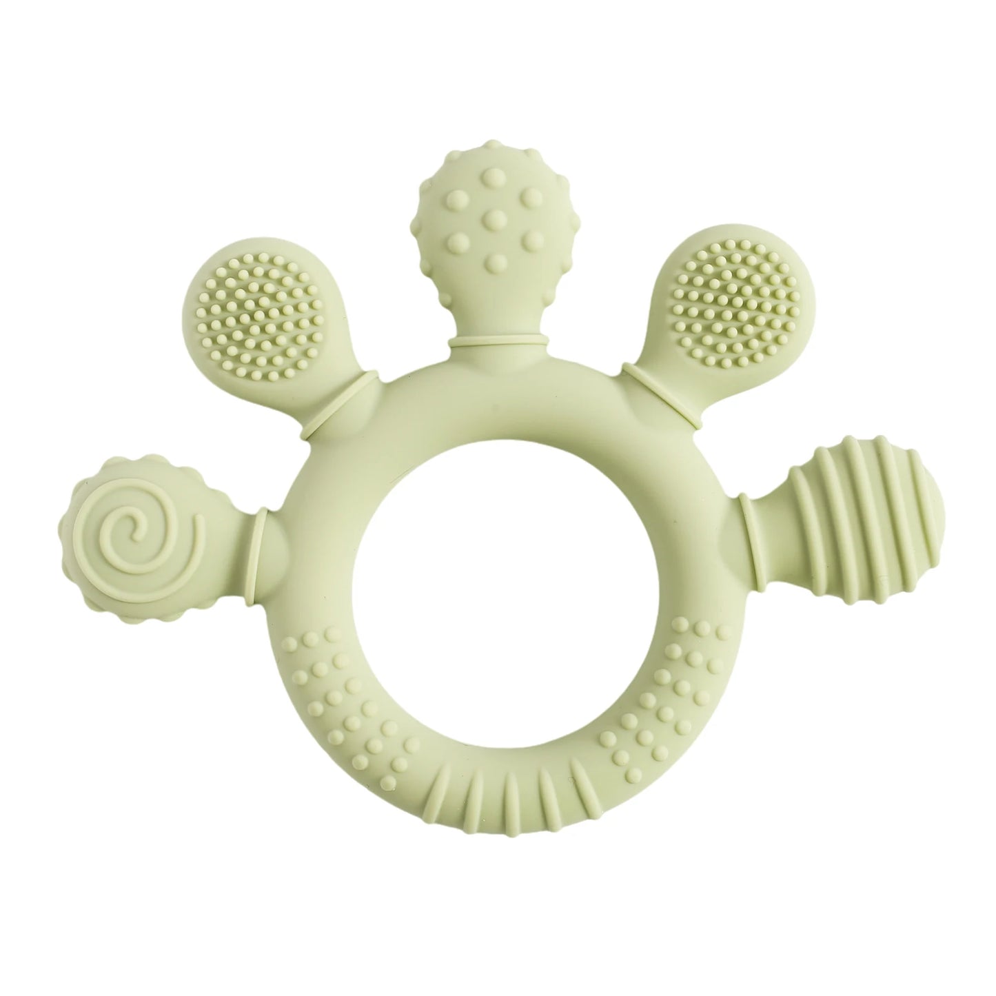 Baby Silicone Teether - Teething Toy for Infants 0-12 Months | Cartoon Rattle & Gum Relief Baby Accessories