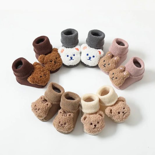 Infant Newborn Baby Socks – Cartoon Plush Thick Warm Floor Socks for Girls & Boys
