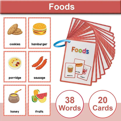 Montessori English Words Learning Cards – Early Education Teaching Aids for Kids and Classroom Use