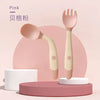 Baby Spoon & Fork Set - Soft Bendable Silicone Scoop Fork Kit, Toddler Training Feeding Cutlery, Children Tableware Utensils