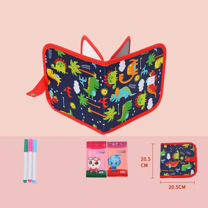 Children’s Magic Blackboard – Educational Drawing Toy with 6-Sided Erasable Boards, Water Wipe Surface, and 3 Chalk Pens Coloring Book for Kids