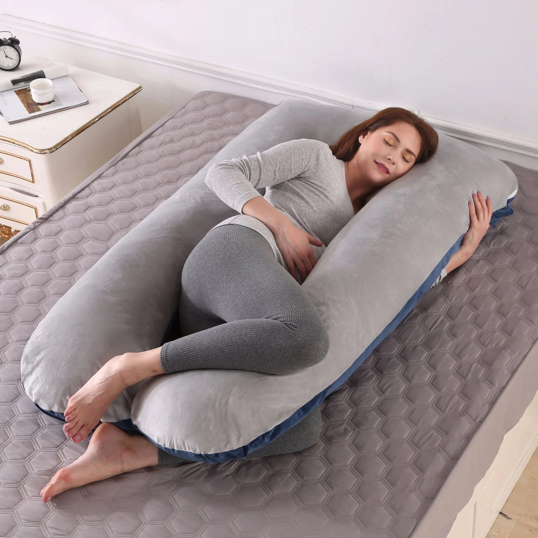 70x130CM Full Body Nursing Pregnancy Pillow - U-Shaped Maternity Pillow for Sleeping with Removable Cotton Cover (27.5x51 inches)