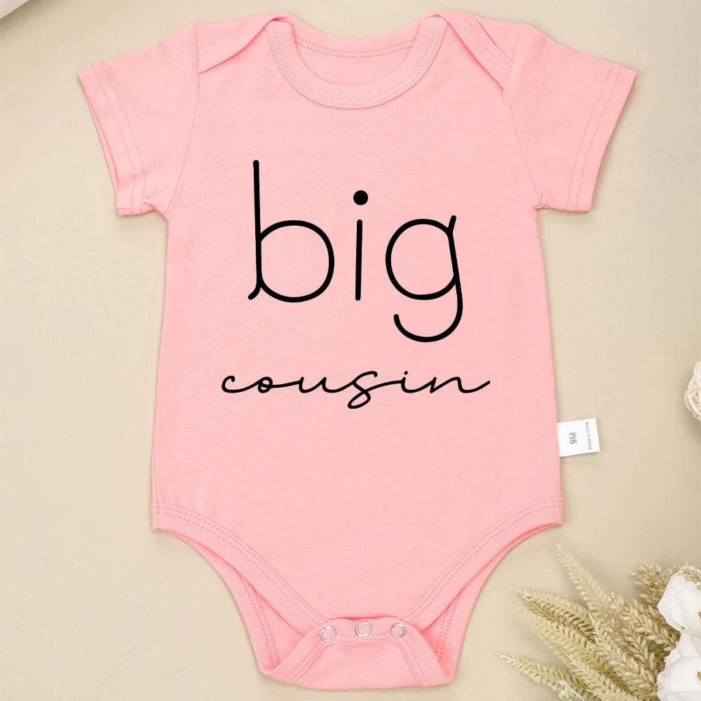 Big Little Cousin Newborn Twin Boy Clothes – Cotton Onesies, Fashionable & Cozy Baby Bodysuit – Skin-friendly Infant Pajamas for Boys and Girls