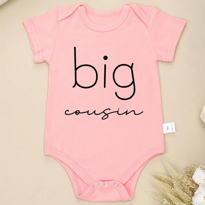 Big Little Cousin Newborn Twin Boy Clothes – Cotton Onesies, Fashionable & Cozy Baby Bodysuit – Skin-friendly Infant Pajamas for Boys and Girls