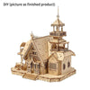 3D Wooden Villa Castle Puzzle Kit with LED Light - DIY House Model & Desktop Decoration Gift for Teens & Adults