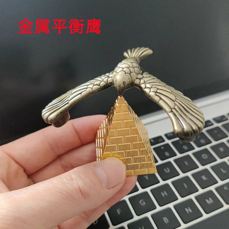 Balance Bird Gravity Desk Toy with Pyramid Set – Balancing Bird Desktop Novelty for Kids, Adults & Office