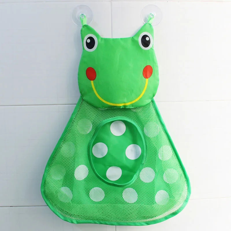 White Baby Bath Toy Storage Mesh Bag with Strong Suction Cups