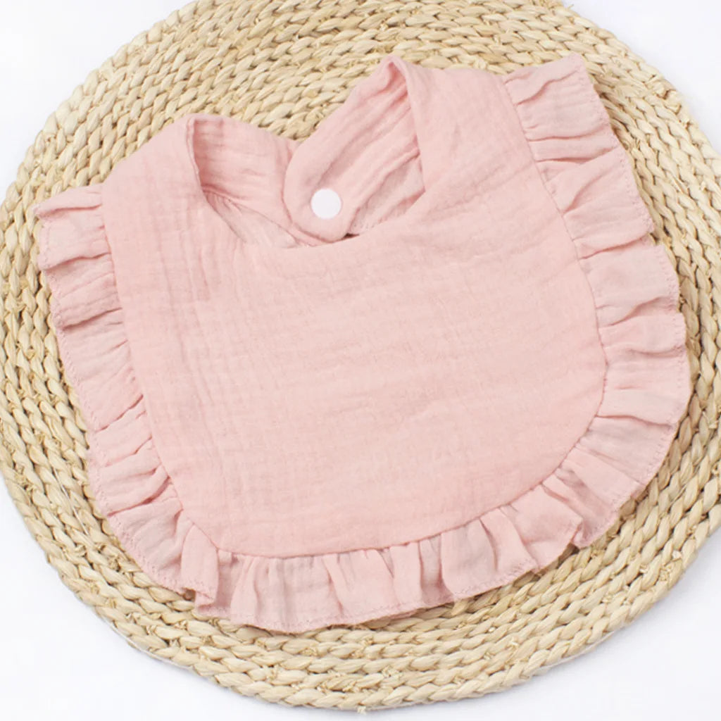 Gauze Baby Bib for Boys & Girls | Pure Cotton Candy Colored Lace Saliva Bib | Soft & Comfortable Solid Color Towel for Babies - Kidzy Market