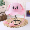 Kids Straw Sun Hat with Pop-Up Bunny Ears — Wide Brim 6.5 cm (2.6 in), 54 cm (21.3 in) Head — UPF 50+ Unisex Beach & Summer Hat, TikTok-Trending